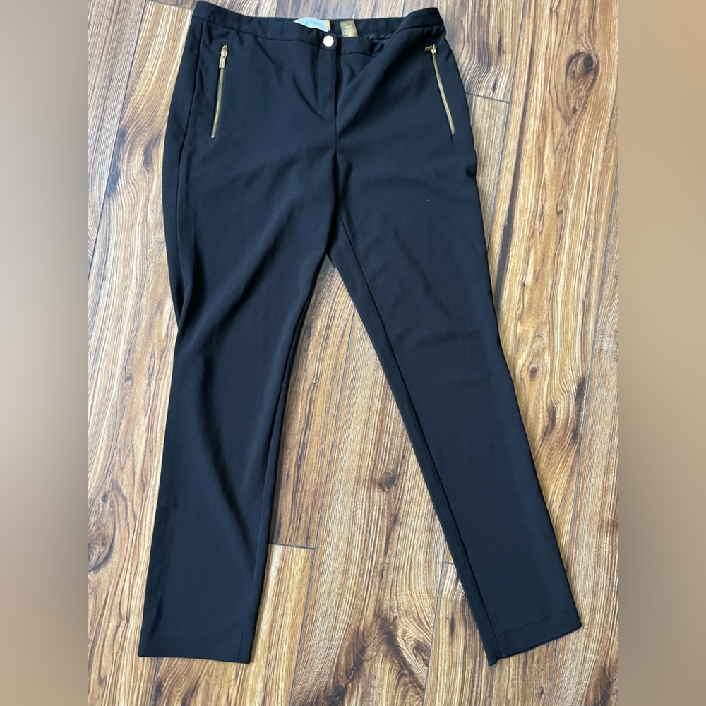 Calvin Klein Black Trousers with Gold Accents
